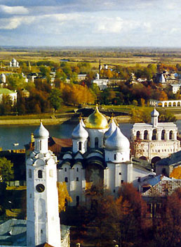 Великий Новгород, вид на кремль с высоты птичьего полета